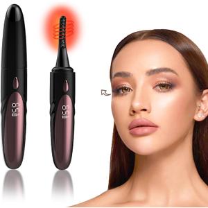 Electric Heated Eyelash Curler - USB Rechargeable with Fast 10s Heat-Up, 24-Hour Long-Lasting Hold, 4 Adjustable Heating Modes & LED Display - Essential Makeup Tool for Perfect Lashes (Black)