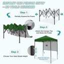 EAGLE PEAK 6x4 Instant Pop Up Canopy Tent with 1 Half Wall Panel, Straight Leg Sun Shelter, Portable Canopy with Carry Bag for Camping, Beach & Sports, Green