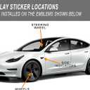 Logo Decal Overlay Stickers for Tesla Model 3 (2017 to 2023), Standard Wrap, 11-pc Set (Satin Pink)