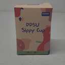 POTATO Sippy Cups For Toddlers with Straw Spill Proof, PPSU Learner Cup with Handle for Girl, Water Bottle for Baby 12 Months with 2 Type of Spout, 10 Ounce Pink