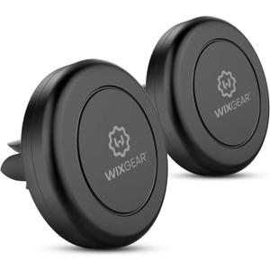Magnetic Phone Holder for Car, WixGear [2 Pack] Universal Air Vent Magnetic Phone Mount for Car, Car Phone Holder Mount for Cell Phones and Mini Tablets with 4 Metal Plates