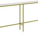 70.9" Console Table,Modern Extra Narrow Long Sofa Table Behind Couch,Skinny Entry Table with Gold Metal Frame for Living Room, Hallway,Classic White (70.9"L x 7.9"W x 31.7"H)