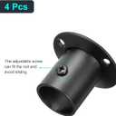 uxcell 1'' Dia Stainless Steel Pole Sockets Flange Rod Holder Bracket Support for Bathroom Closet Curtain, Set of 8, Black