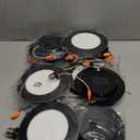 FREELICHT 12 Pack Retrofit LED Recessed Lighting 6 Inch, Selectable 2700K/3000K/4000K/5000K/6000K, Dimmable Flat LED Can Lights, 10W=110W, 1000LM, IC & Damp Rated, ETL & FCC, Black