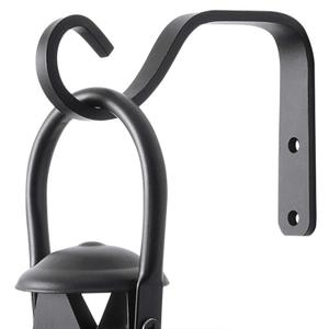 2Pcs 5in Decorative Outdoor Iron Wall Hooks for Hanging Lantern Jar Sconce Solar Light Small Planter Bird House, Black