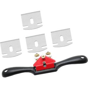 9" Adjustable Spokeshave with 4 Pcs Replacement Metal Blade, Woodworking Plane, Hand Planer for Wood Craftsman, Wood Carver