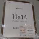 upsimples 11x14 Picture Frame, Natural Solid Wooden Picture Frames, Display 8x10 with Mat or 11 x 14 Without, Vertical or Horizontal Wall Hanging, 1 Pack, Brown