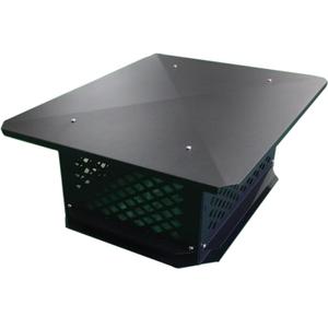 Chimney Cap 17" x 17", Chimney Cover, Bottom Installation Method Adjustable to Fit Outside Existing Clay Flue Tile Dimensions, Black