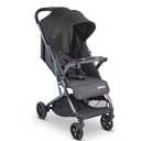 Joovy Kooper Lightweight Baby Stroller Featuring Removable, Swing-Open Tray, Big Wheels, Reclining Seat with Footrest, Extra-Large Retractable Canopy, and Compact Fold (Forged Iron)