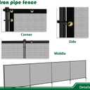 6'Hx12'W Outdoor Freestanding Privacy Screen Fence Panels with Iron Poles, Mesh Shade Net Cover Temporary Fencing for Patio Backyard Garden Deck, Light Gray
