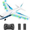 4DRC Remote Control Airplane for Kids Boys Adults, G2 Remote Control Plane Jet for Beginners Adult, Ready to Fly Airplane with One Key Aerobatic LED Light, RC Plane for Kids, 2 Battery