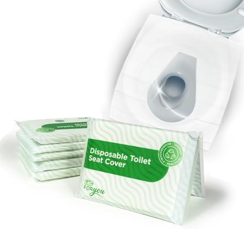 2 LAC Toilet Seat Covers Disposable Flushable (60 Pack), Portable Paper Toilet Seat Cover for Adult and Kids’ Potty Training, Travel Accessories for Public Restrooms Airplane Camping