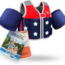 AEOCOO Toddler Swim Vest 50-70 Pounds, Kids Pool Floaties for 5-7-9 Years Old, Comfortable Wear Bright Float Jacket with Water Ring, Unpadded Sides for Arm Comfort, Boys, Girls, Red, L (Chest Size up to 29.53IN, 50-70lb)