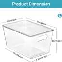 Vtopmart 6 Pack Clear Stackable Storage Bins with Lids, Large Plastic Containers with Handle for Pantry Organizer and Storage,Perfect for Bathroom,Cabinet,Kitchen,Fridge,Closet Organization