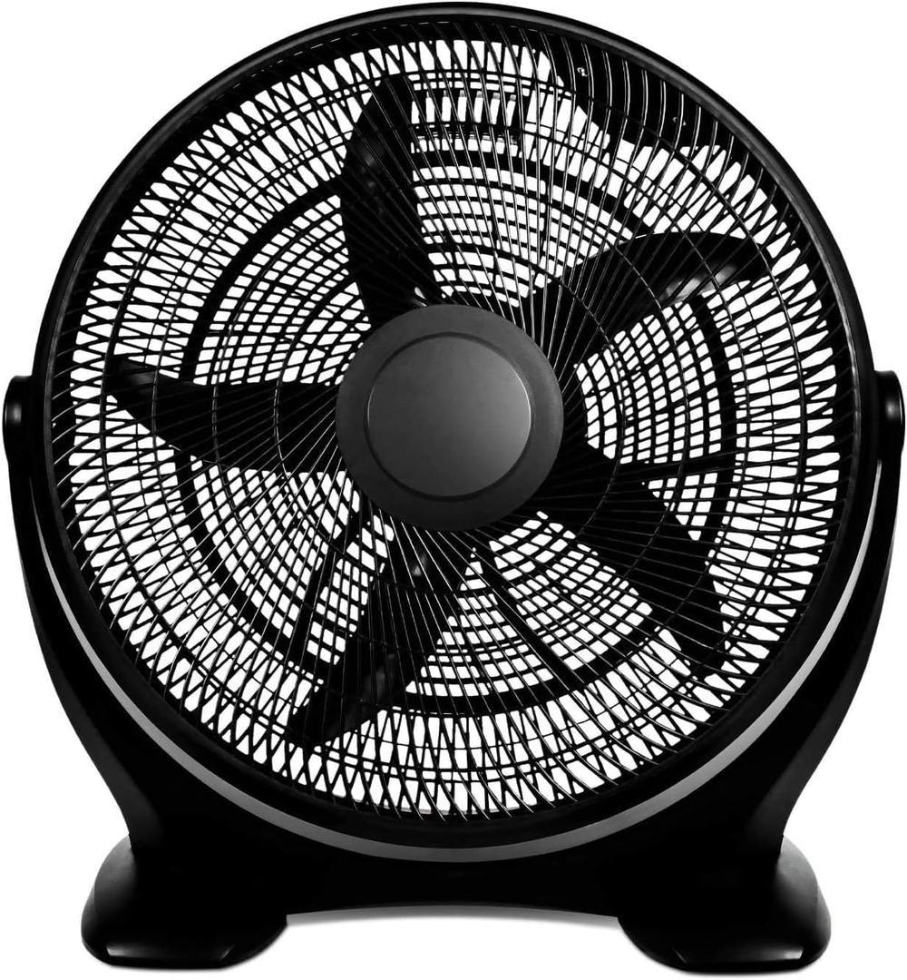 Simple Deluxe 14 Inch 3-Speed Plastic Floor Fans Quiet for Home Commercial, Residential, and Greenhouse Use, Outdoor/Indoor, Black