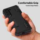 DOME GLASS [Whitestone Escudo Armored Case for Z Fold 5 Made of PC Material, Hinge Protection Designed with Kickstand & Ultimate fit Phone Cover for Z Fold 5 in Black & Clear (Black)