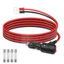 GELRHONR Car Cigarette Lighter Male Plug to O Ring Terminal with ON Off Switch Adapter Cable,12V-24V 16AWG Auto Cigarette Lighter Extension Cable Cord with 15A Fuse (2M/6.5Ft)