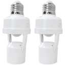 2PCS Infrared Motion Sensor Light Socket – E26 Screw in Adapter for Automatic Light Control, Easy Install & Adjustable Duration – Ideal for Outdoor Indoor Garage Light, for Basement (2)
