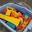 ROHSCE 100PCS Baby Blocks Set with Storage Bucket, Building Block Toys STEM Educational Toddler Gifts, Rubber Soft Blocks for Preschool, Sensory Stacking Toys to Improve Creativity