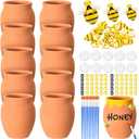 Blushtier 10 Sets Terracotta Clay Honey Pots Kits Bulk Bee Birthday Party Table Centerpieces Decorations DIY Honey Pot Jar Activity Bee Party Favors Gift for Guest (Cute)