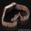 baozai Thin Band Compatible with Apple Watch Band 42mm 41mm 40mm 38mm, Women Slim Stainless Steel Wristband for Apple Watch Series 11-1/SE3/SE2/SE, Rose Gold