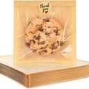 200 Pack Cookie Packaging Bags with Seal, 5.7x6.5 Inch Paper Bakery Bags with Window, Heat Sealable & Grease Resistant To Go Bake Sale Sleeves for Treat, Donut, Cake Slice, Scone, Brownie