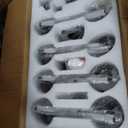 34" Crystal Chandelier Ceiling Fan 8 Lights Vintage Flush Mounted Fandelier Bronze Invisible Blades Ceiling Fan for Bedroom Dining Room Living Room Kitchen Farmhouse Entry