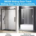 3 x M6209 Sliding Shower Door Bottom Track, 1/2-inch Channel, Suitable for 7/16-inch Thick Shower Glass Doors, (Black, 1 Pack)