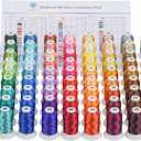 Simthread Polyester Embroidery Thread, 80 Spools Embroidery Machine Threads, 500M (550Y) Each Thread Spool, Colors Compatible with Janome & Robison-Anton Colors - Color Card Contained in Box