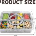 Divided Serving Tray with Lid and Handle,8 Compartments Snacks Box,Snack Fruit and Veggie Tray,Portable Platter for Candy Fruits Nuts Snack Party Entertaining Picnic (1 PCS Grey)