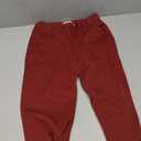 Men's Boy's Slim Fit Adjustable Waist Stretch Cotton Pant, Burgundy, 13x35