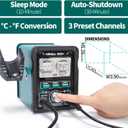 YIHUA 995D+ EVO Soldering Hot Air Station Kit 2-IN-1 110W Soldering Iron with LCD Display, Power Meter, Preset Channels, Sleep Mode, C-F Conversion, Automatic Shutdown Functions
