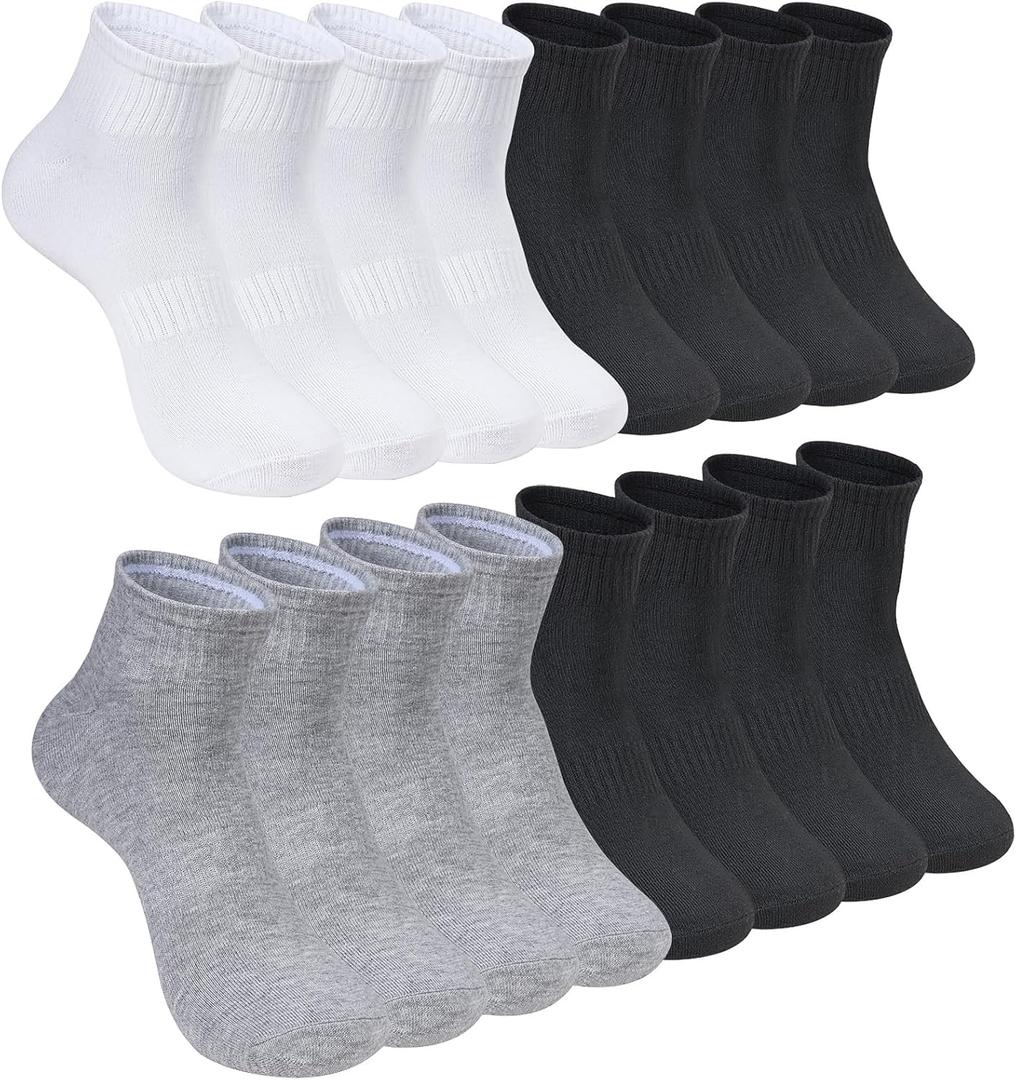 8-20 Pairs Mens Ankle Socks Athletic Running Low Cut Socks Men Performance Wicking Sport Sock (One Size)
