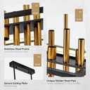 Rectangular Modern Industrial Black Gold Chandelier for Dining Room, LED Pendant Light Fixture for Kitchen Island Over Table 1.2 M(47In), 47.2 Inches X 19.7 Inches X 78.7 Inches