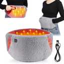 USB Powered Heating Waist Belt, Heating Pad with Hand Pockets, Electric Heated Waist Belt for Period Cramps Body Joints Pain, Three - Level Temperature Control, Grey