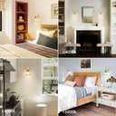 Vintage Battery Operated Wall Sconce, Rechargeable Battery Powered Wall Sconces with Remote Control, Wireless Dimmable LED Light for Bedside Indoor Living Room (Amber Lily)