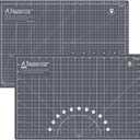 2 x Headley Tools 18"x12" Thickened Self Healing Cutting Mat, A3 Rotary Cutting Sewing Mat for Crafts, Double Sided 5-Ply Table Cutting Board for Fabric Quilting Leather Arts Hobby Project, Grey