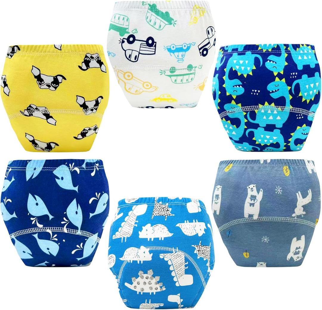 Upairy Training Pants for Girls, Boys, Toddler Potty Training Underwear, Leakproof Reusable Kid Confident Panties, Children's Potty Underwear 100% Cotton for 2T-6T(6PCS, M)