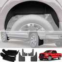 Wheel Well Liner with Mud Flaps Fit for 2021-2024 F150 Accessories, Wheel Well Guards Mud Guard Flaps for Ford F-150(Not Fit Raptor/Lightning, Not Fit Fender Flares)