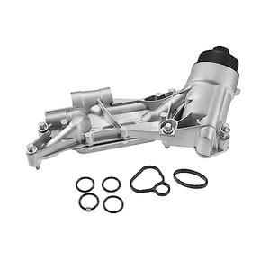 X AUTOHAUX 93186324 Engine Oil Cooler Oil Filter Housing Adapter Assembly with Gaskets for Chevy Aveo for Chevrolet Cruze Sonic Trax 1.8L for Pontiac for Saturn 25199751 1.8 Engine Oil Cooler