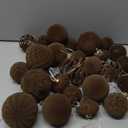 30pcs Velvet Christmas Ball Ornaments, Flocked Shatterproof Christmas Ornaments Hanging Xmas Tree Decorations Set for Home Party Holiday Decor (Multi-Size, Brown)