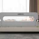 Folding Bed Rail Guard for Toddlers,Safety Toddler Bed Rails,Baby Bed Rails- U-Shape No Drilling Design, Universal Fit for Twin/Full/Queen/King/Bunk Beds (Grey, 75" L x 23.6" H)