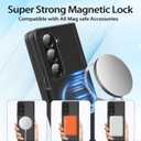 HikerClub for Galaxy Z Fold 7 (2025) Magnetic Stand Case, 360 Rotatable Ring Holder, Slim Fit Anti-Scratch Translucent Frosted Black Shockproof Cover