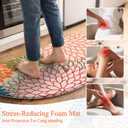 KIMODE Half Circle Anti Fatigue Mats for Kitchen Floor Rug Sets of 3, 18" x 28"+18" x 47"+18" x 59"-0.47 inches