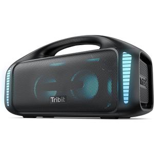 Tribit StormBox Blast Portable Bluetooth Speaker, (140W Peak) 90W Loud Stereo Sound with 30H Playtime, IPX7 Waterproof, LED Light, Wireless, XBass, BT5.3, TWS, Custom EQ, Party/Outdoor/Camping/Beach