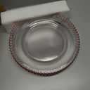 Rose Gold Bead Acrylic Charger Plates Round Table Charger Plates Decoration Dinner,Wedding,Party,Event(Acrylic Round Rose Gold) 4 Pack