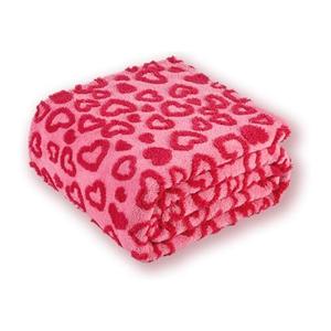 Hot Pink Heart Throw Blanket for Chair - Fall Blanket With Hearts for Women, Small Blanket 50x60 Inches
