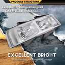Headlights w/Bulbs Fit Chevy Express 1500 2003-2014/2500 3500 2003-2021
