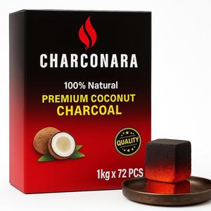 Premium Natural Coconut Charcoal Cubes – Long Lasting, Odorless, Eco-Friendly Coal (1Kg, 72 pcs)
