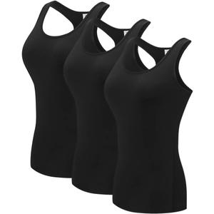TAISIM Women's Racerback Athletic Workout Running Yoga Tank Tops (Medium, Black,black,black)